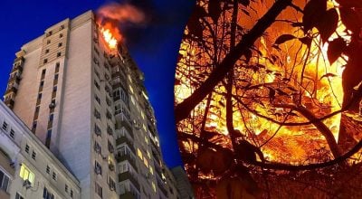 Палаючі облмки дронів впали на житлові будинки Палаючі облмки дронів впали на житлові будинки