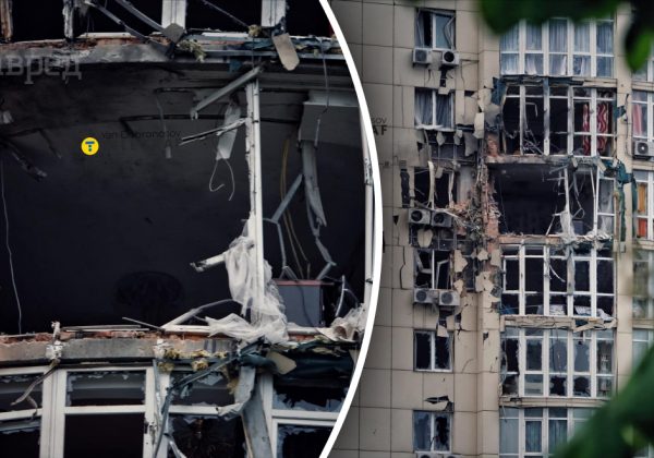 Уламки "Шахеда" пробили стіну багатоповерхівки в Києві: є постраждалі