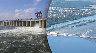 Друга половина Каховської ГЕС йде під воду - Укргідроенерго
