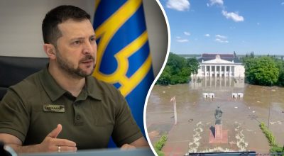 Зеленський про наслідки Каховської ГЕС Зеленський про наслідки Каховської ГЕС