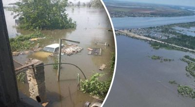 Місто Олешки затоплене практично повністю  Місто Олешки затоплене практично повністю