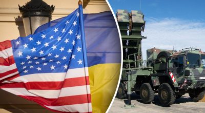 ЗРК Patriot, прапори України та США 