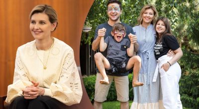 Олена Зеленська та Володимир Зеленський з дітьми