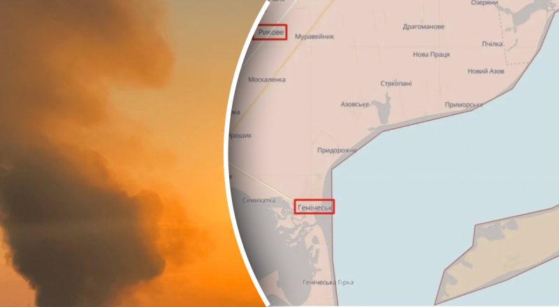 Потужна "бавовна" під Генічеськом: склад БК окупантів детонував кілька годин