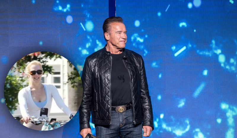 Покрасувався дід: Шварценеггер довго гнав велосипед разом з молодою коханою