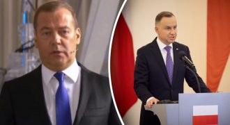 Медведев забился в истерике: пригрозил ядеркой Польше и "исчезновением" Дуде
