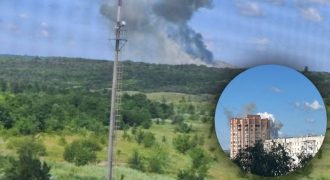 В Луганске мощная "бавовна": над городом столбы черного дыма