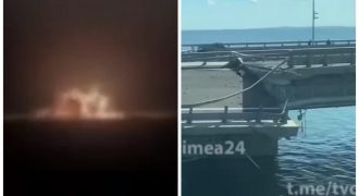 Яркая вспышка и мощный грохот: появилось видео взрыва на Крымском мосту