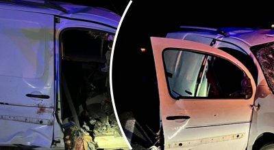 Обломки вражеского дрона упали на автомобиль