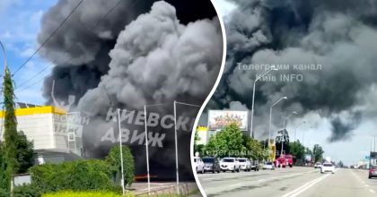 Все в черном дыму: в Киеве мощный пожар на АЗС, много пострадавших