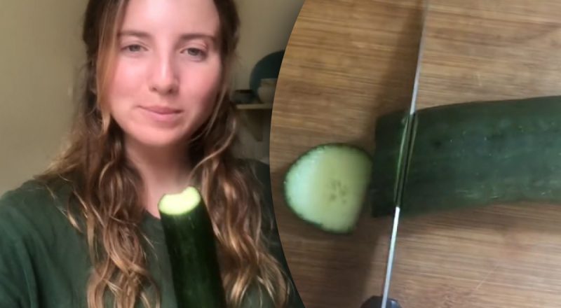 Нужна только зубочистка: девушка показала удивительную хитрость с огурцом