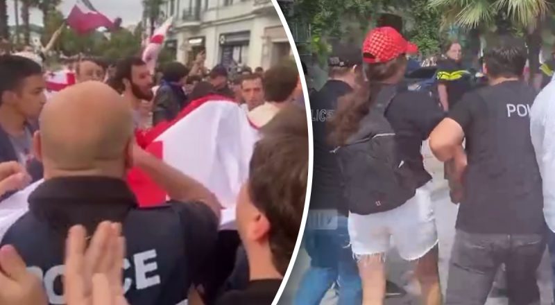 Лайнер з пропагандистами РФ: в Грузії вибухнули протести, була затримана українка