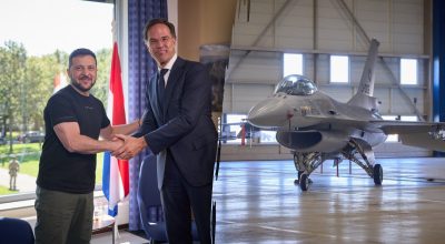 Володимир Зеленський, Марк Рютте, літак F-16 Володимир Зеленський, Марк Рютте, літак F-16