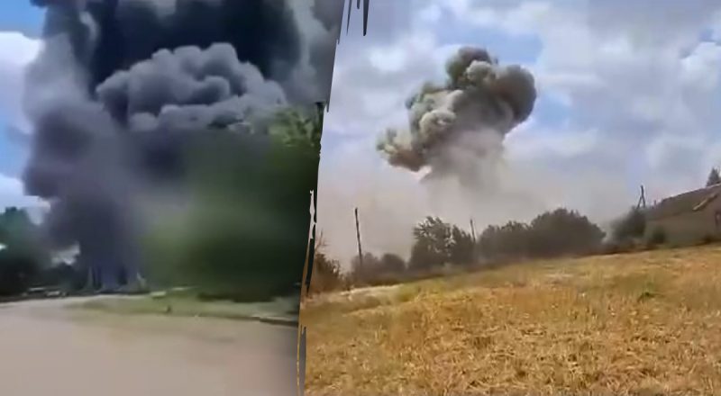Потужний вибух і величезний стовп диму: ЗСУ розбомбили базу окупантів у Токмаку