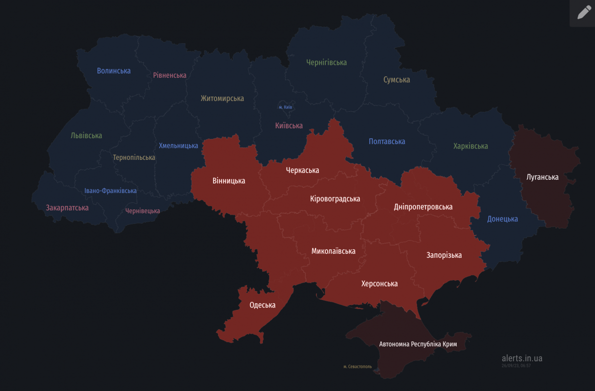 Карта повітряних тривог в Україні Карта повітряних тривог в Україні