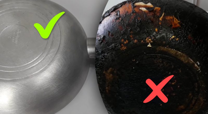 Навіть антипригарну: як очистити стару сковороду до блиску