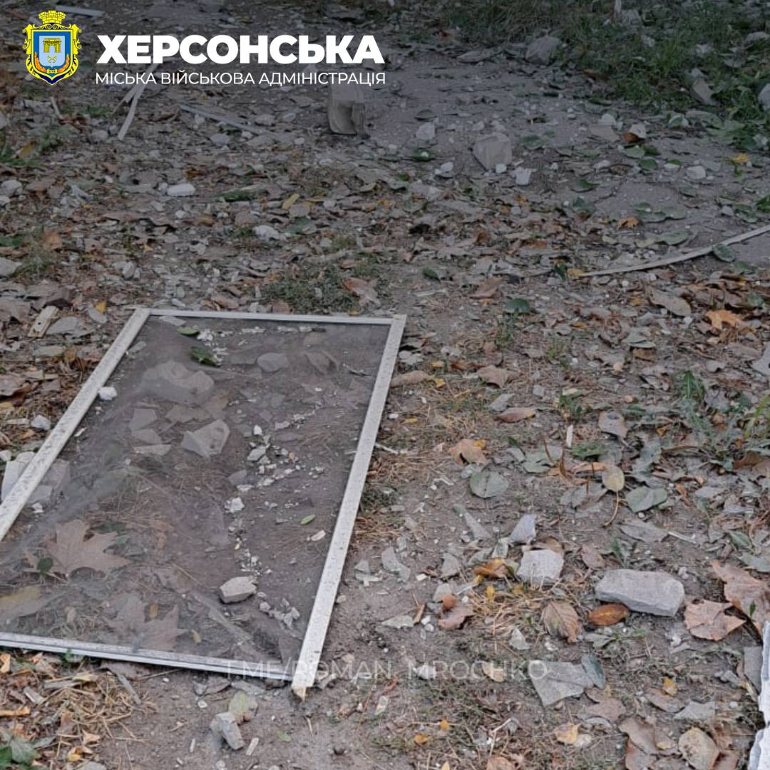 Последствия ночного обстрела Херсона
