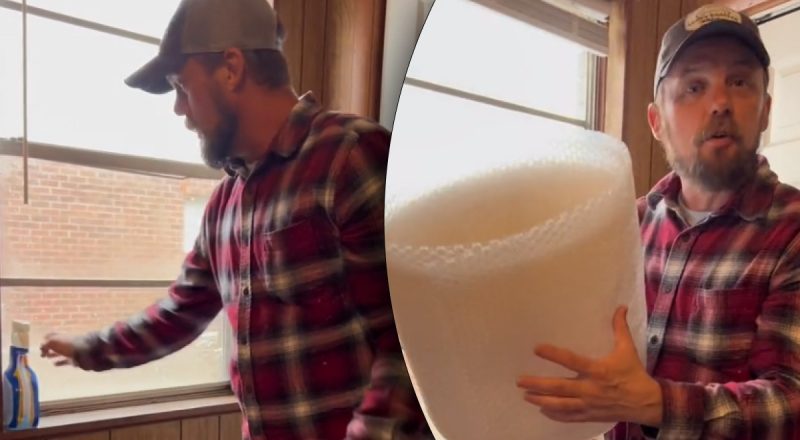 Как утеплить окна на зиму: мужчина показал гениальный трюк с пузырчатой пленкой