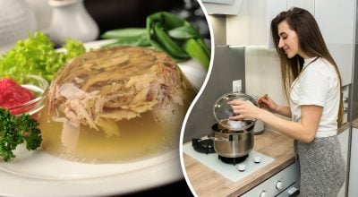 Холодец, девушка, кухня Холодец, девушка, кухня