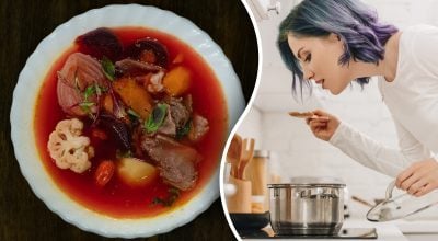 Борщ, девушка, кухня Борщ, девушка, кухня