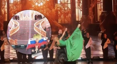 Выход с флагом РФ под ненавистную музыку запада: в сети высмеяли грандиозное шоу Волочковой и ее танцы