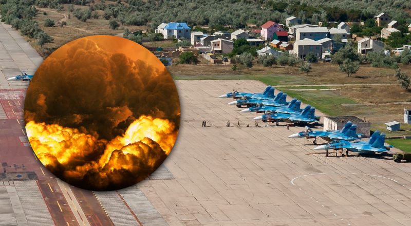 "Був приліт": біля злітної смуги аеродрому "Саки" помітили сліди пожежі