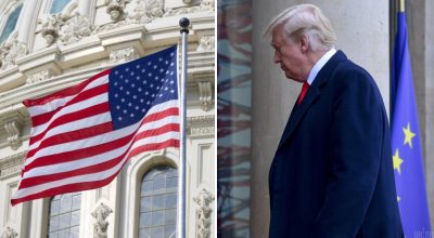 Донадьд Трамп, флаг США 