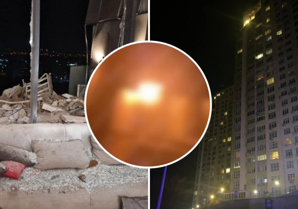 Потужний вибух і сильна пожежа: "шахед" вдарив по житловому будинку в Києві