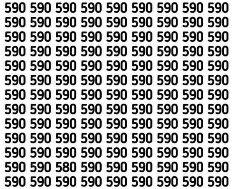 Головоломка для тех, у кого зрение, как у орла: надо найти цифру 580 за 5 секунд