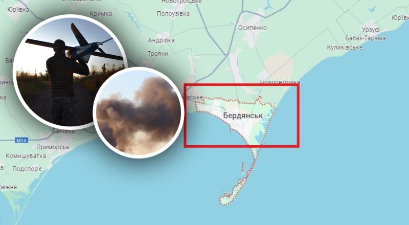 Дрон атаковал позиции оккупантов в Бердянске: в городе прогремел сильный взрыв
