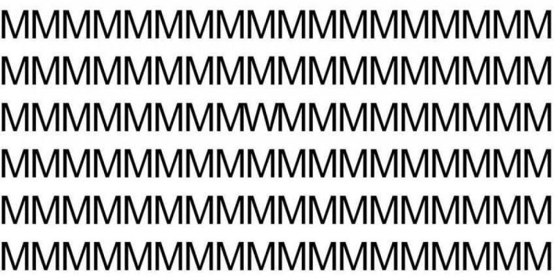 Головоломка для самых находчивых: надо найти букву W всего за 4 секунды