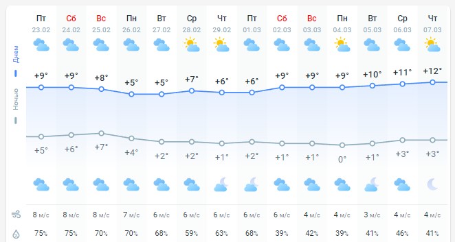 погода 24 февраля 
