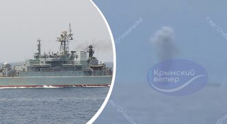 Бойцы ГУР сокрушили БДК РФ Цезарь Куников в Крыму, корабль затонул – УП