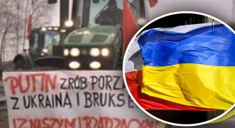 Польский фермер разместил на тракторе призыв к Путину "разобраться" с Украиной