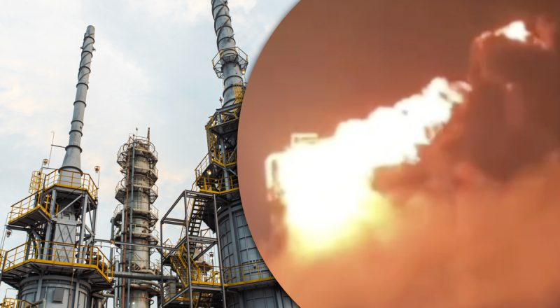 В РФ загорелся нефтеперерабатывающий завод: перед пожаром слышали взрывы