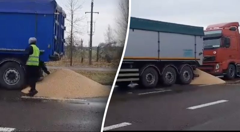 Польские протестующие высыпали зерно из украинских фур: реакция Варшавы и Киева