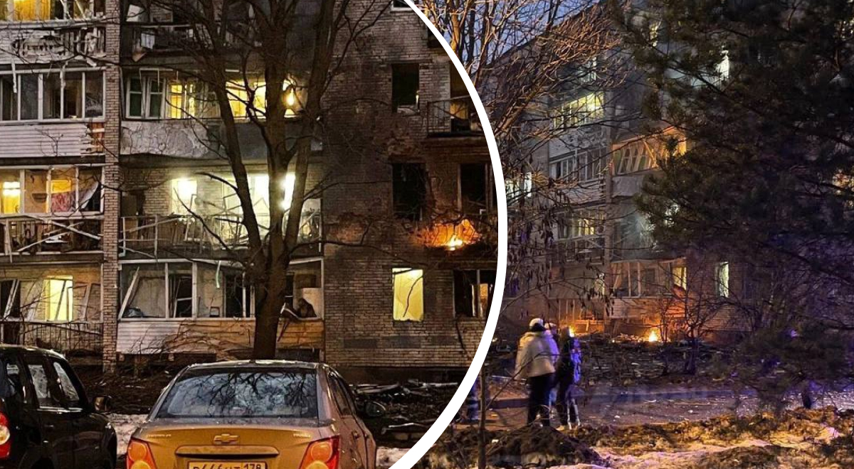 В Санкт-Петербурге российская ПВО охотилась на дрон и повредила многоэтажку