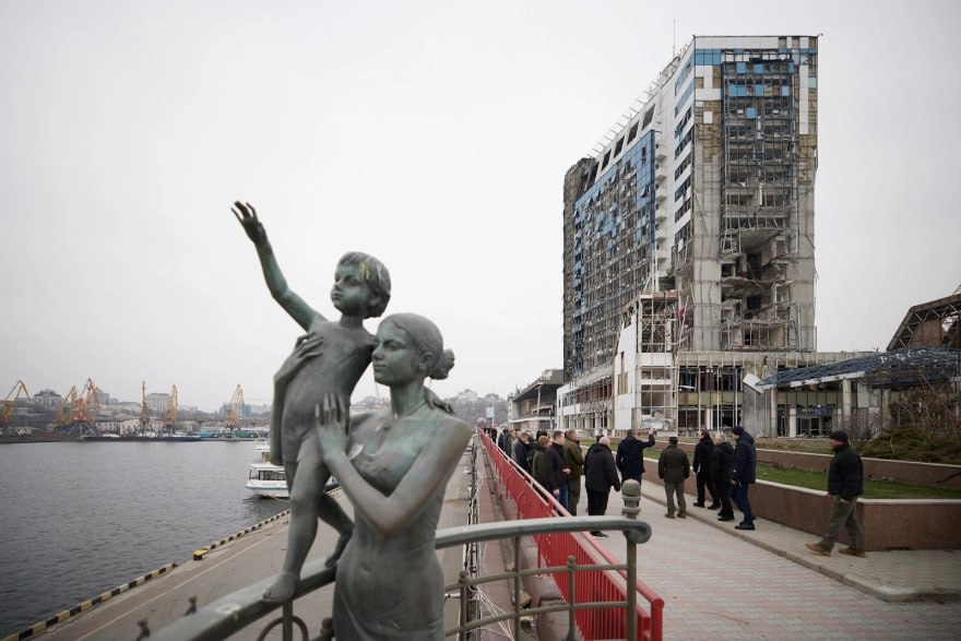 Зеленський разом із грецькою делегацією в Одесі в день удару РФ 6 березня