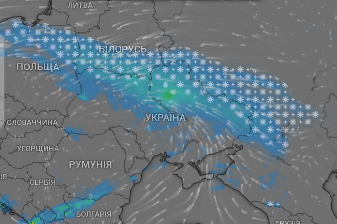 В Украине наметет снега