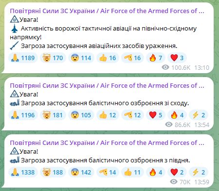 Угроза ударов баллистикой