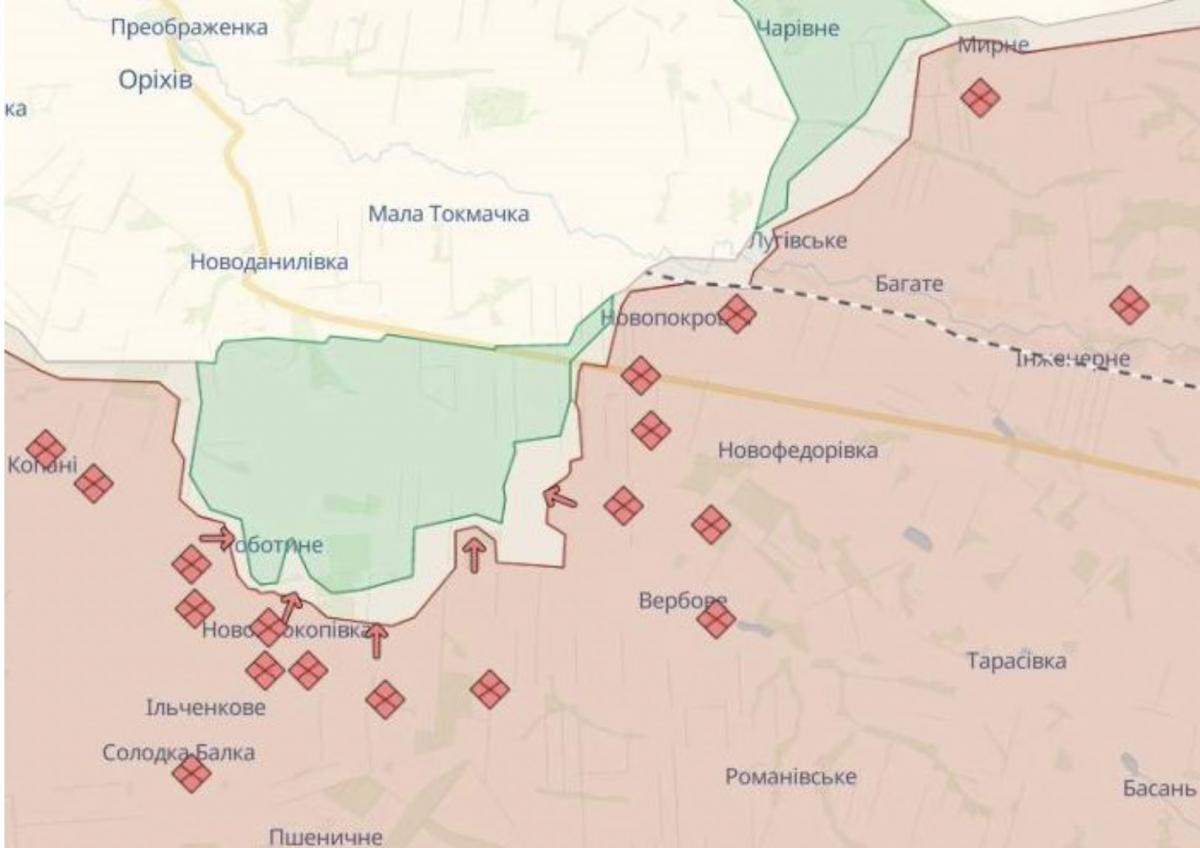 Запорізька область - карта DeepState Запорізька область - карта DeepState