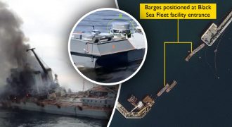 Россия перекрыла порт в Новороссийске баржами: защищается так от дронов ВСУ