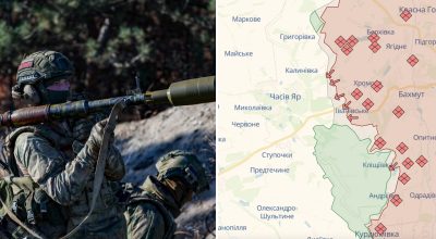 Війна в Україні карта, Часів Яр, армія рф Війна в Україні карта, Часів Яр, армія рф