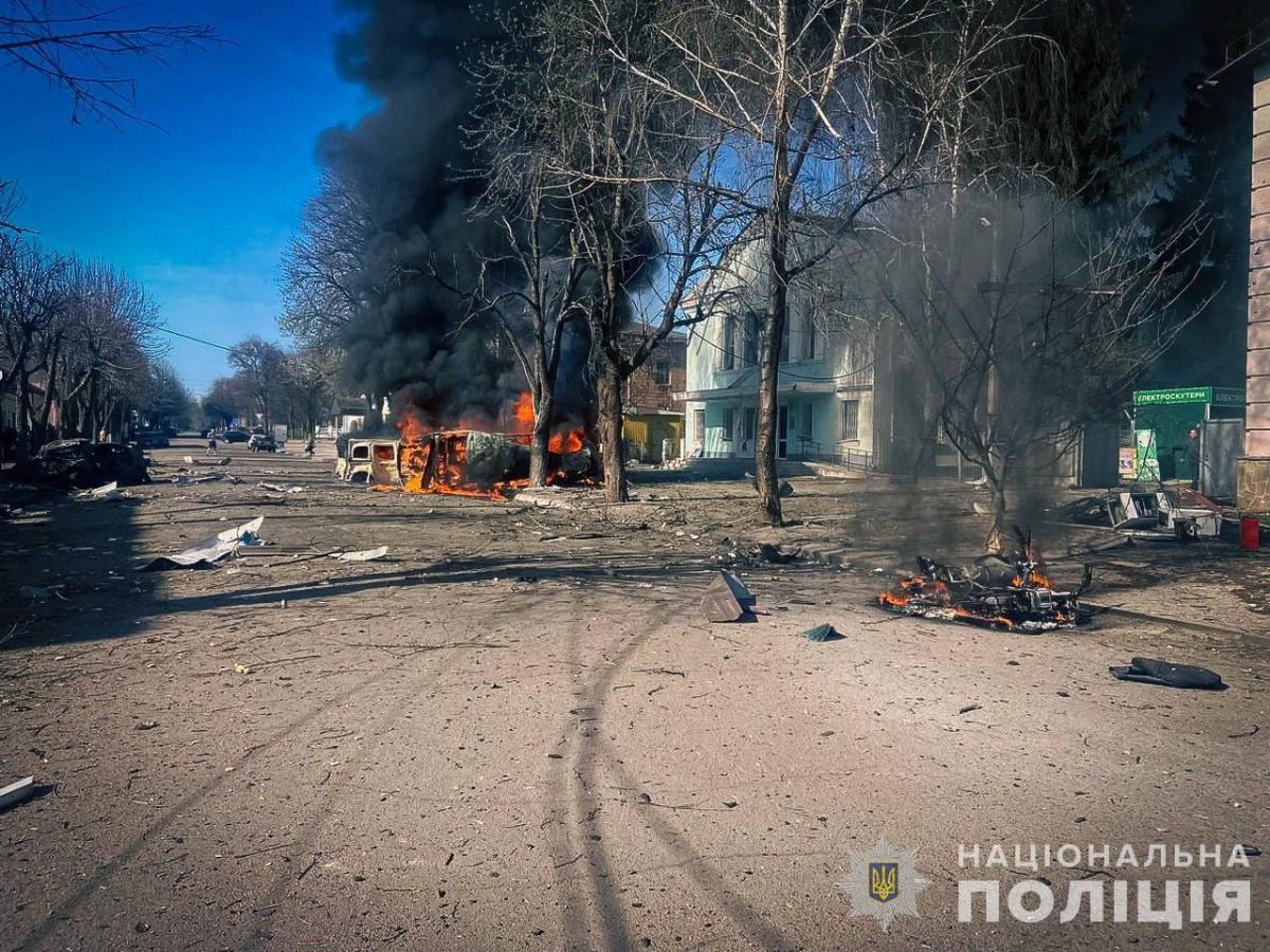 Удар КАБами по центру Білопілля 8 квітня