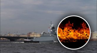 Под Калининградом запылал русский ракетный корабль "Серпухов" - СМИ