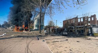 Машины в огне и уничтоженные здания: РФ сбросила сразу три КАБа на центр Белополья
