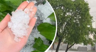 "Размером с орех": Киев за минуты засыпало градом, уровень опасности желтый
