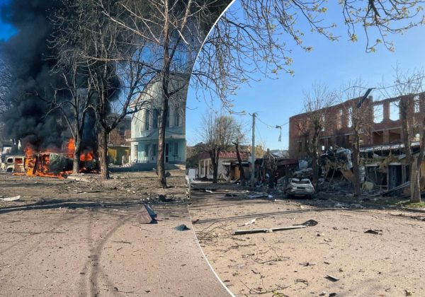 Машини у вогні та знищені будівлі: РФ скинула одразу три КАБи на центр Білопілля