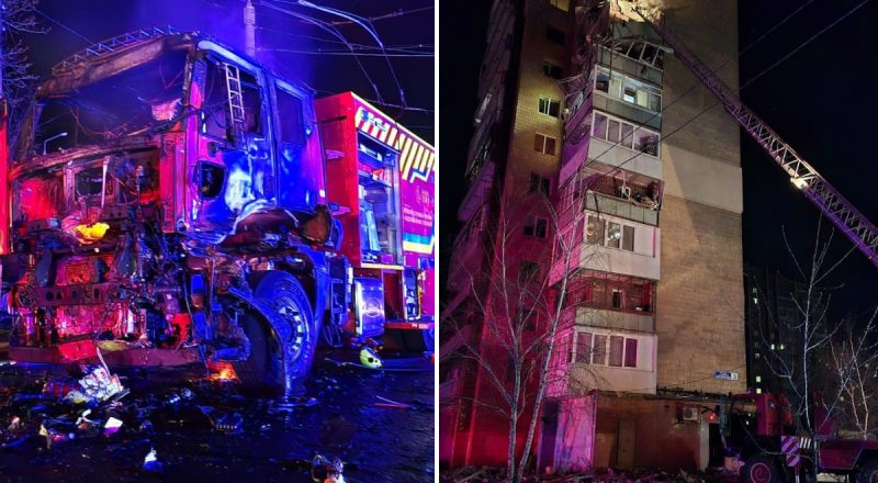 РФ атаковала Харьков "Шахедами": во время повторного удара погибли трое спасателей