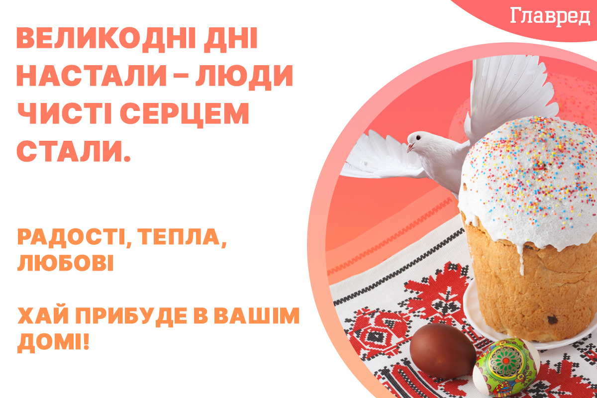 Привітання з Великоднем коротке